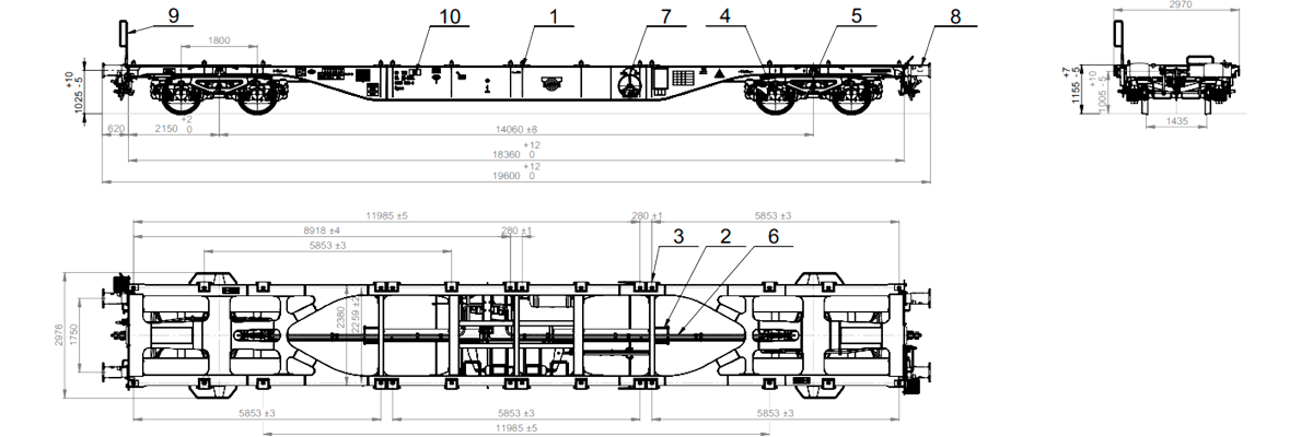 Plošinový vůz Sgnss 60'